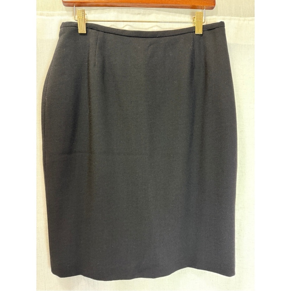 Armani Black Wool Pencil Skirt Women’s Size 10 Classic Workwear Office Chic